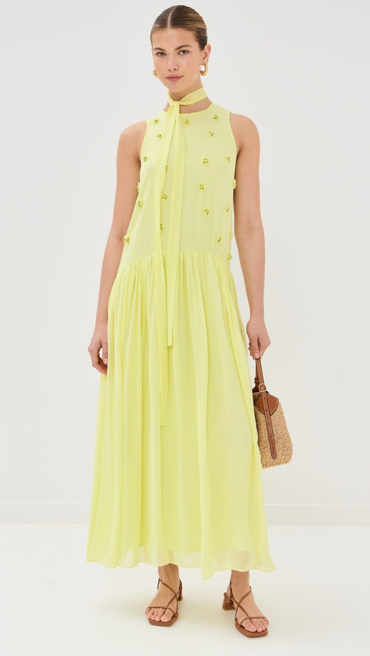 Elina Lime Dress De Novoo