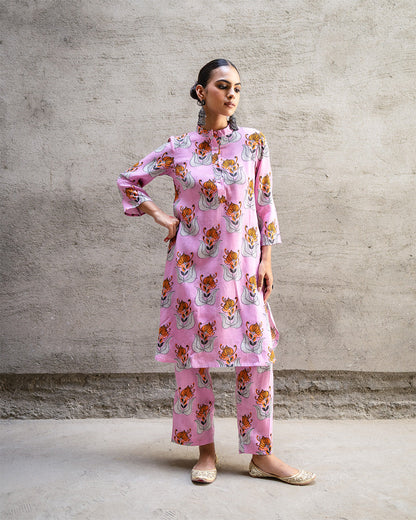 Pink Tribal Buta Kurta Set