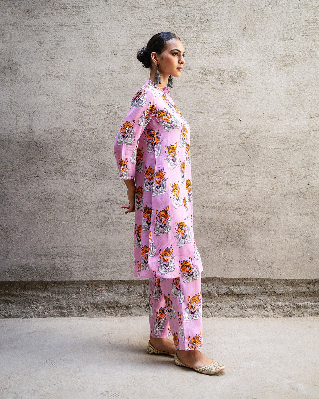 Pink Tribal Buta Kurta Set