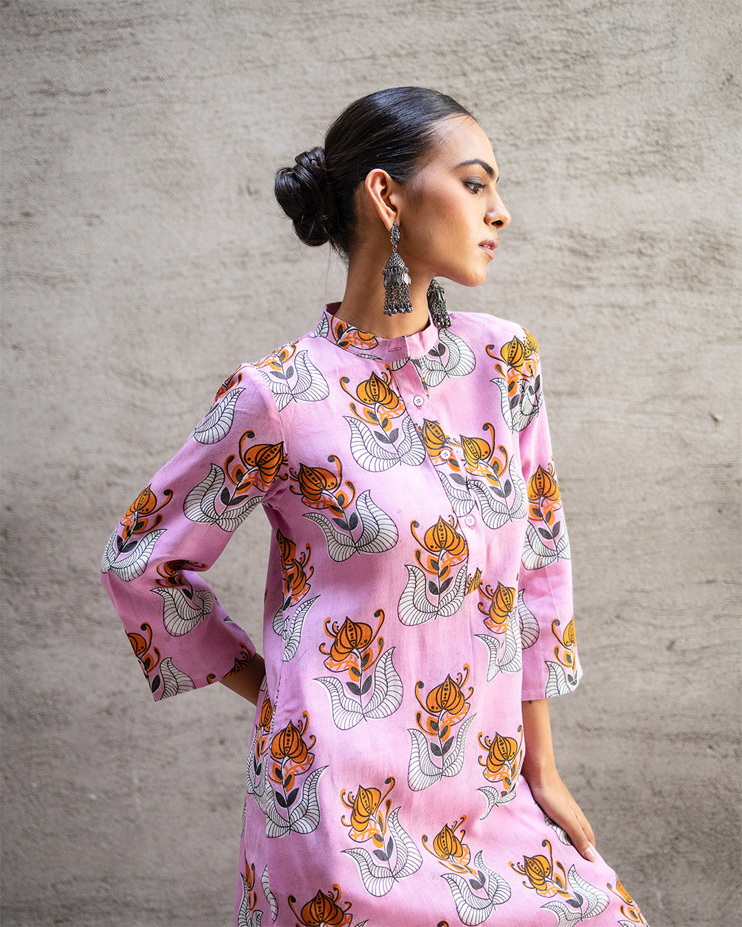Pink Tribal Buta Kurta Set