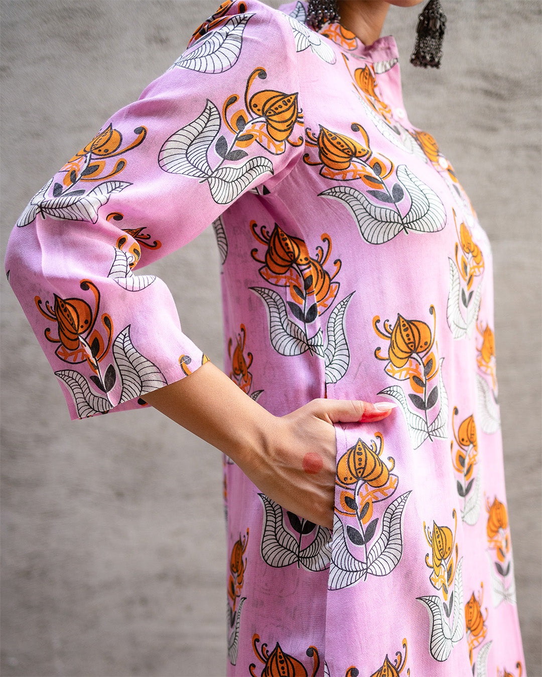 Pink Tribal Buta Kurta Set