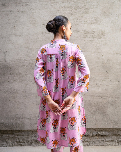 Pink Tribal Buta Kurta Set