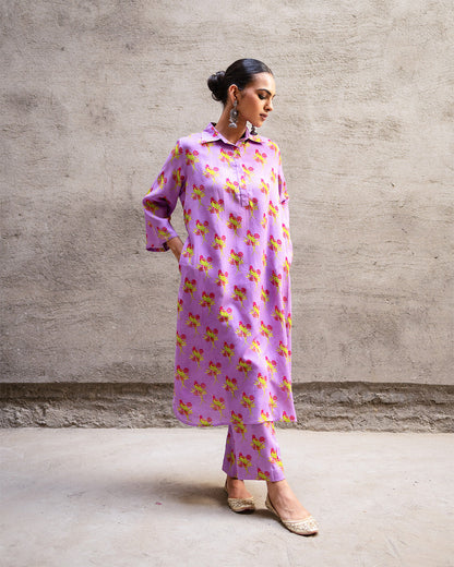 Phoolkali Lavender Kurta Set