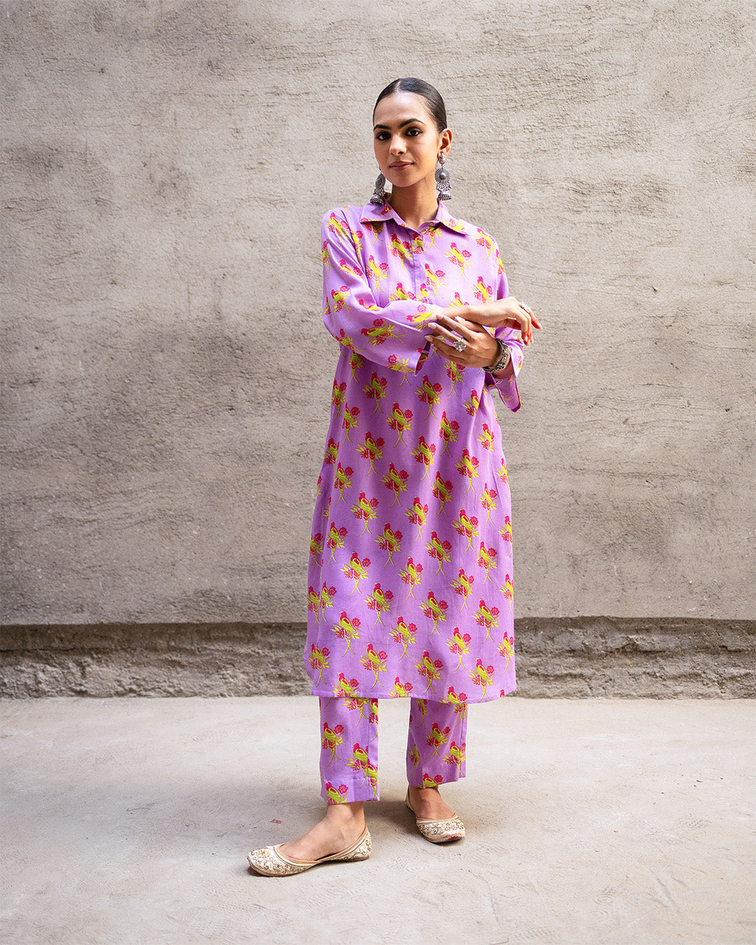 Phoolkali Lavender Kurta Set