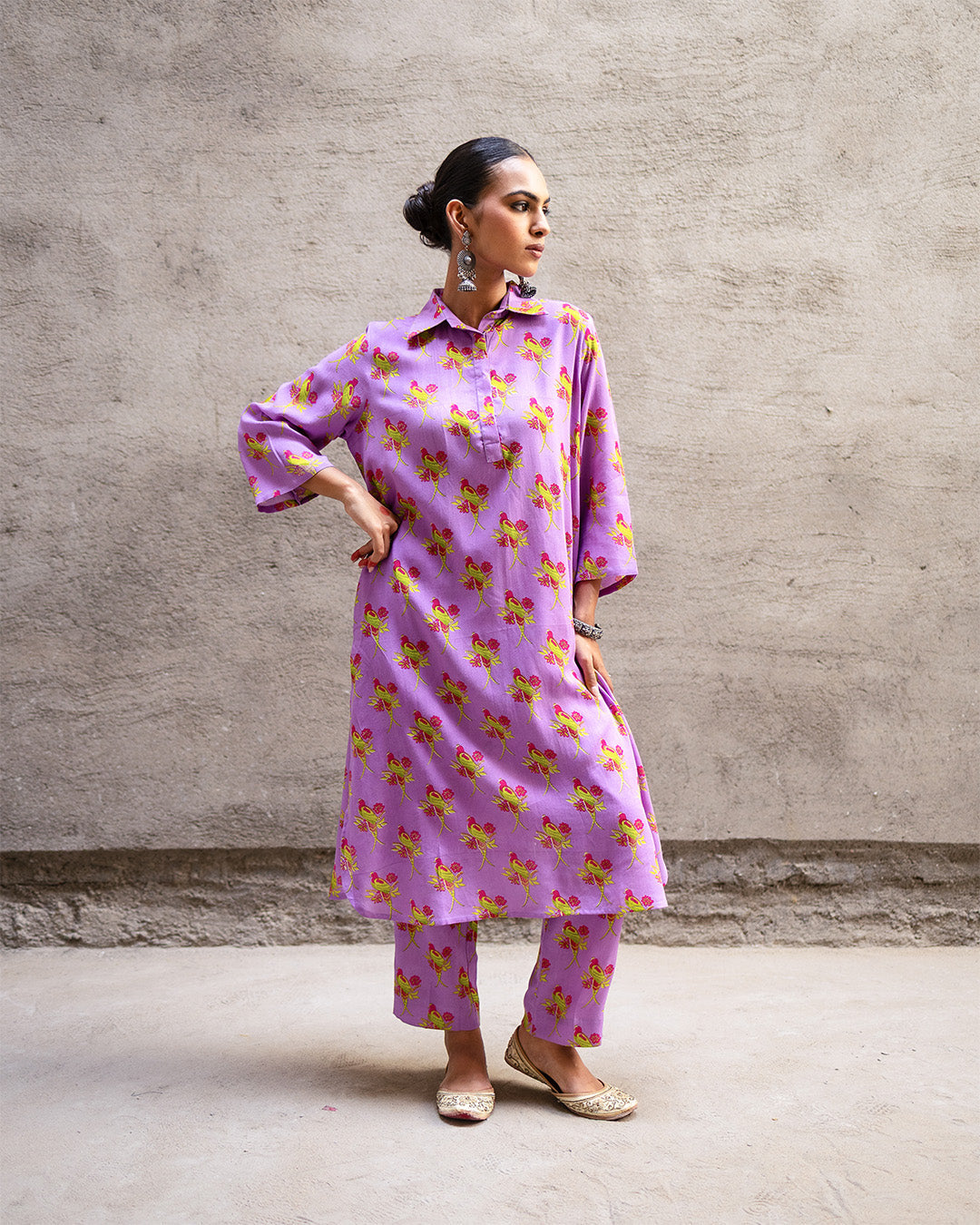 Phoolkali Lavender Kurta Set