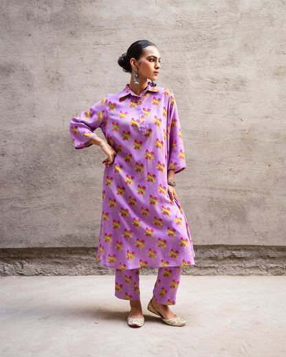 Phoolkali Lavender Kurta Set