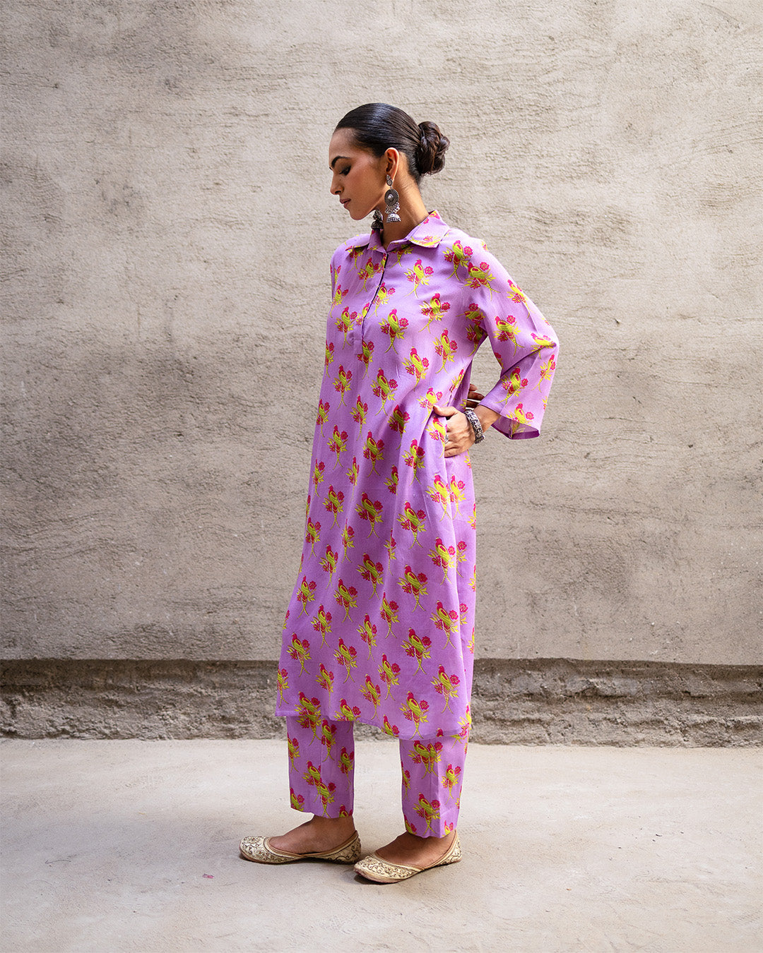 Phoolkali Lavender Kurta Set