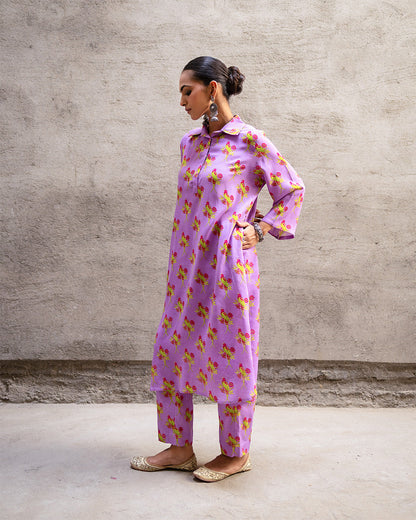 Phoolkali Lavender Kurta Set