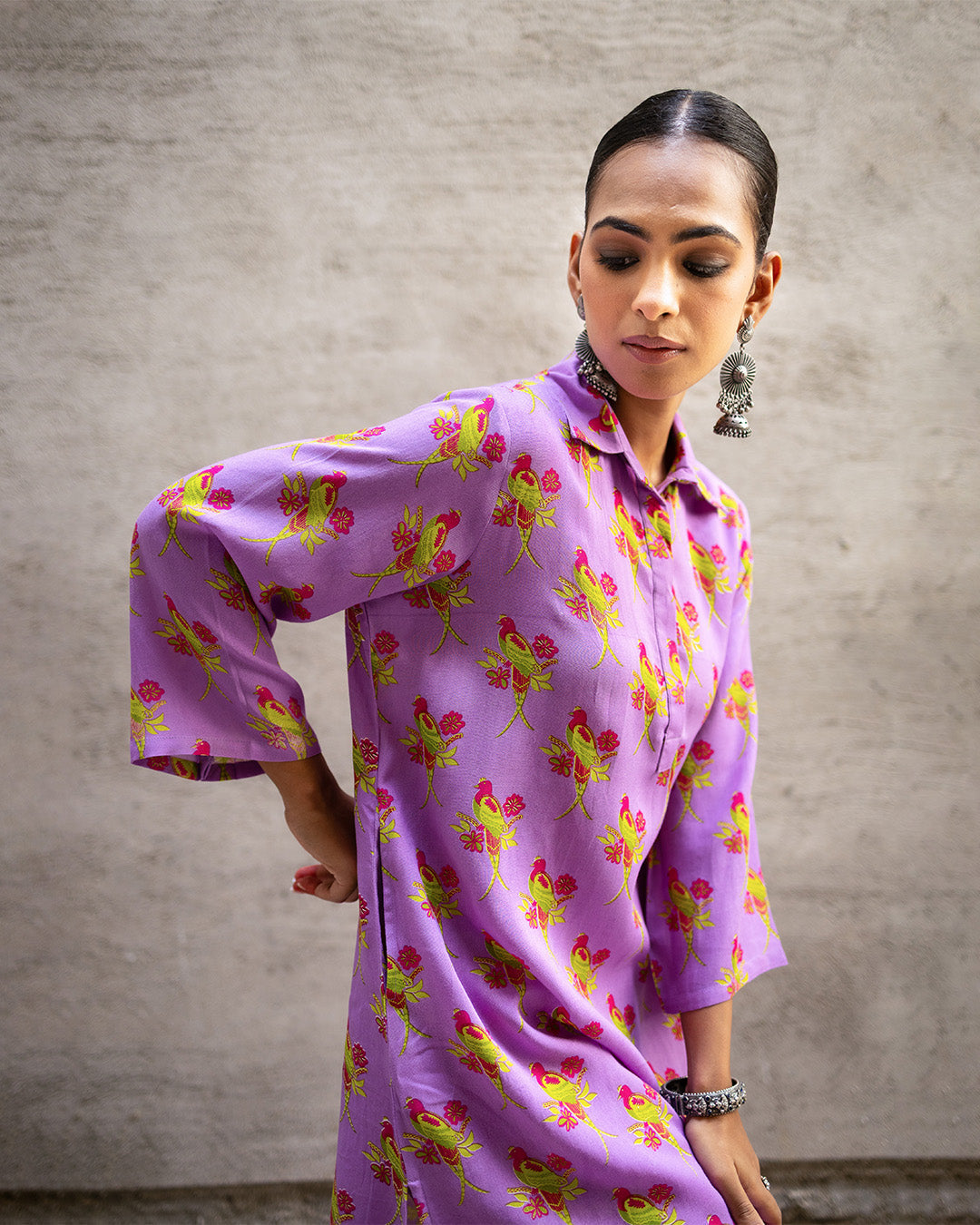 Phoolkali Lavender Kurta Set