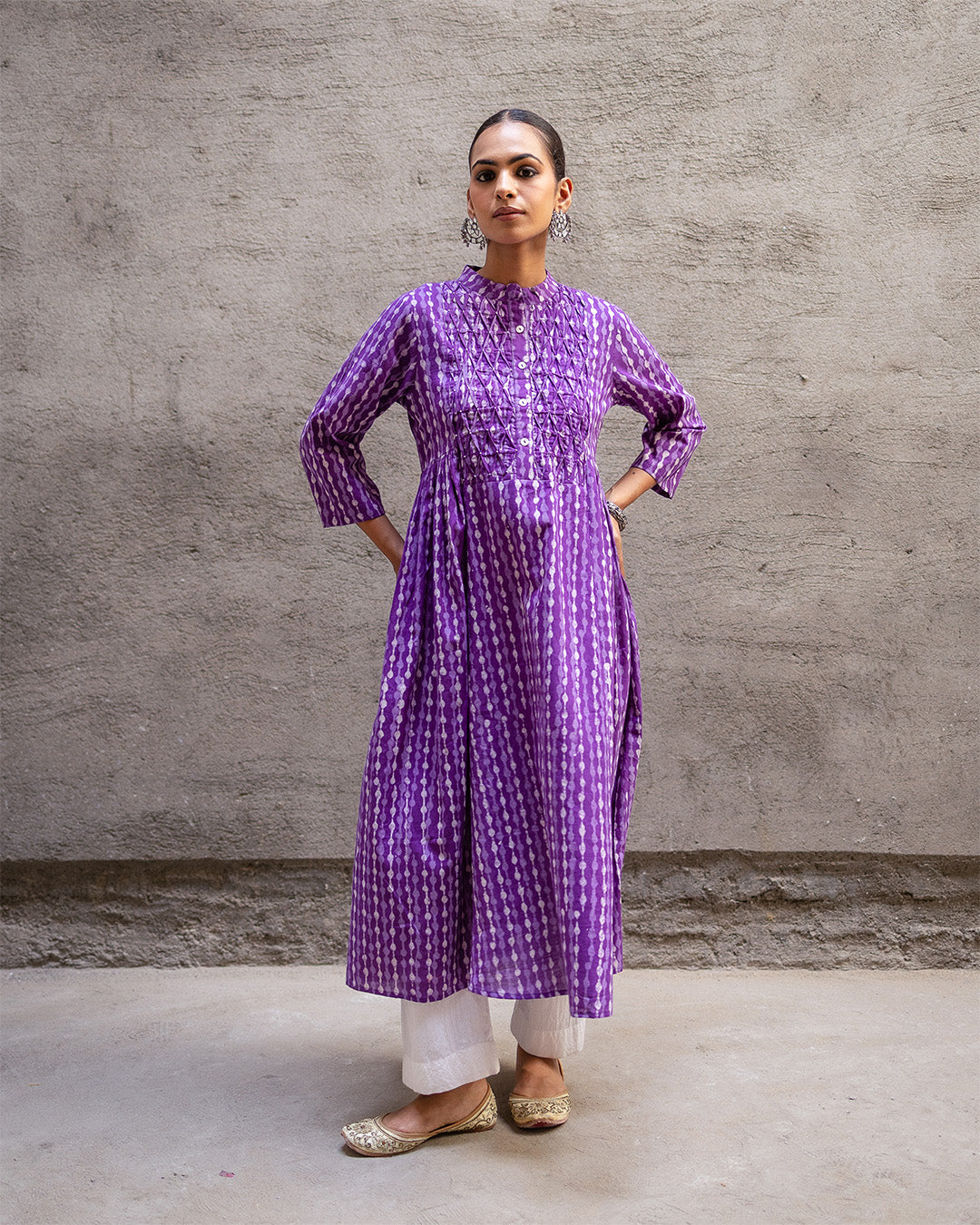 Purple Block Kurta