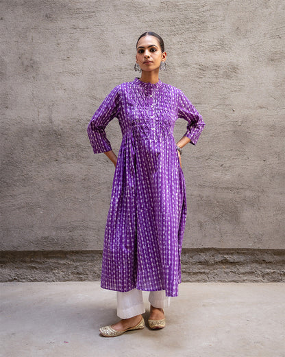 Purple Block Kurta