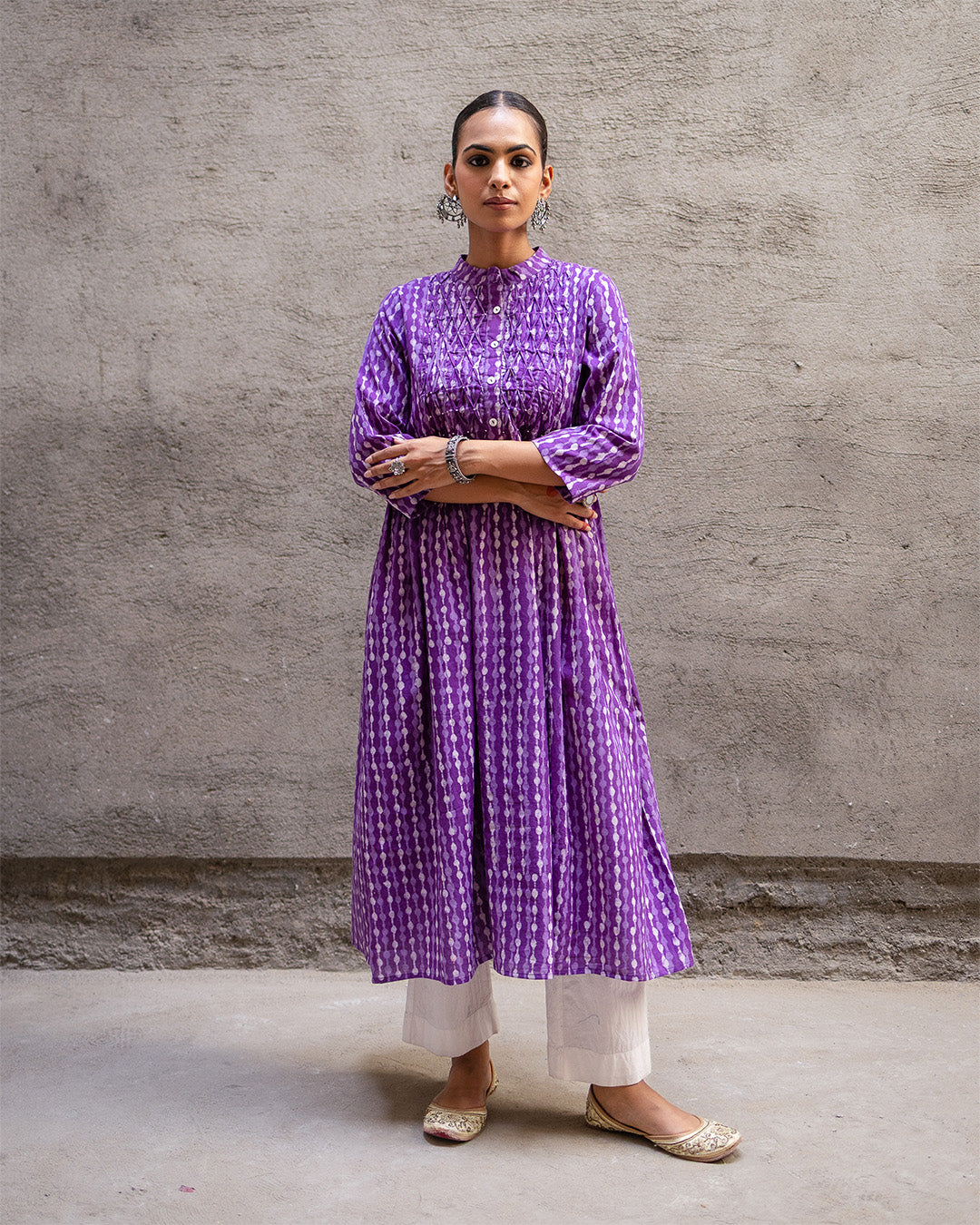 Purple Block Kurta