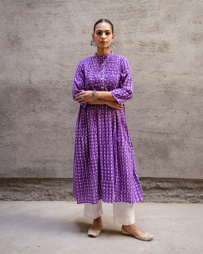Purple Block Kurta