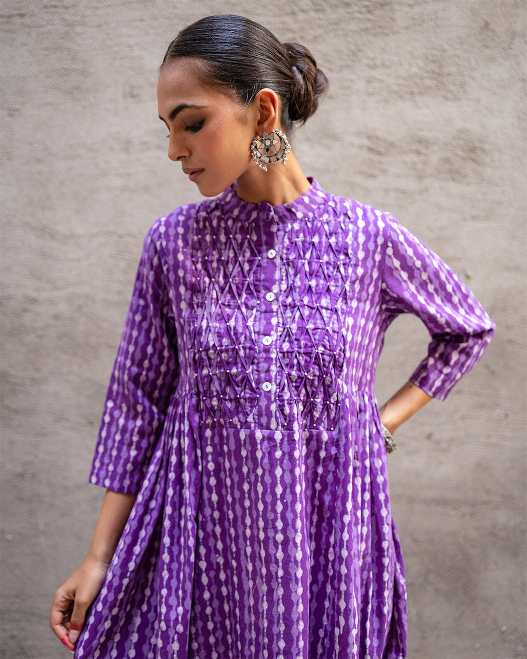 Purple Block Kurta
