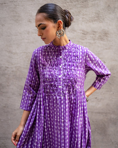 Purple Block Kurta