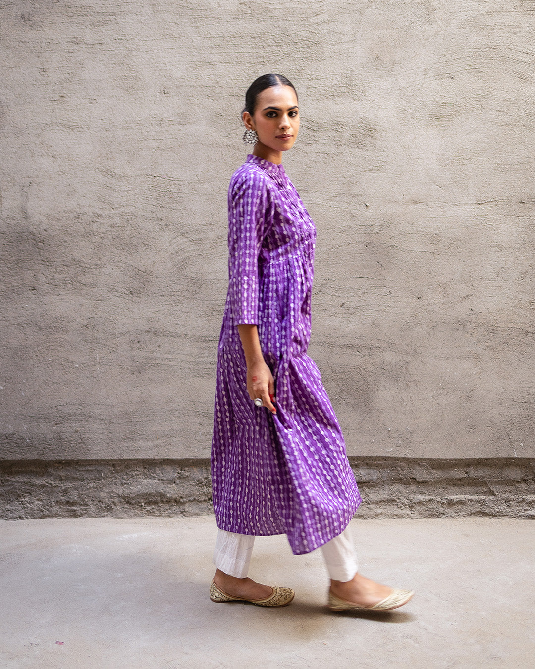 Purple Block Kurta