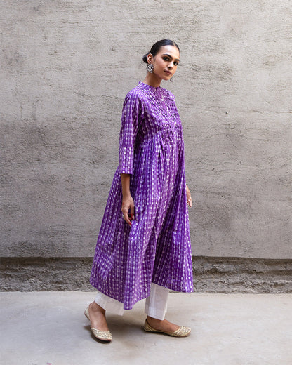Purple Block Kurta