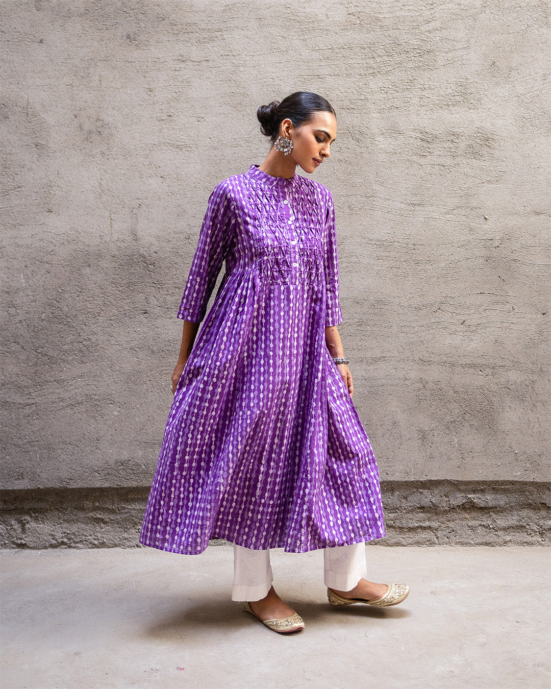 Purple Block Kurta