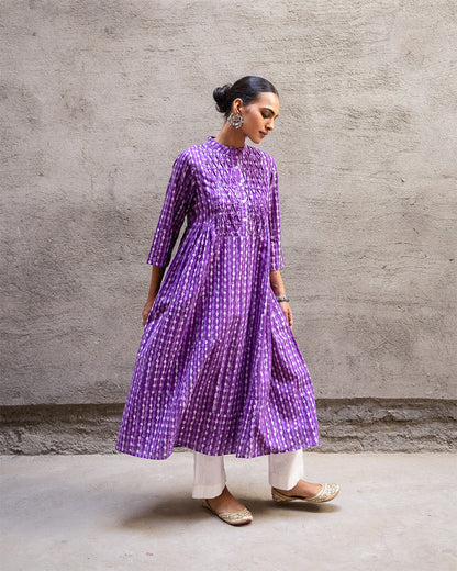Purple Block Kurta