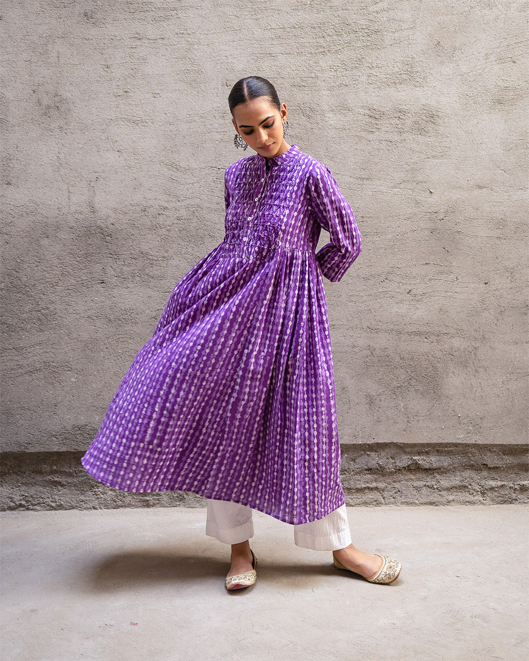 Purple Block Kurta