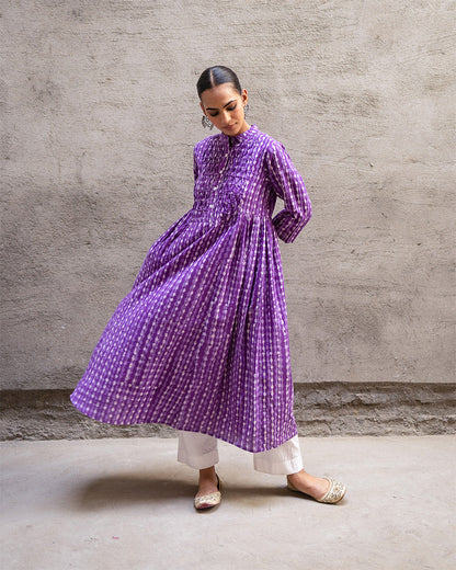 Purple Block Kurta
