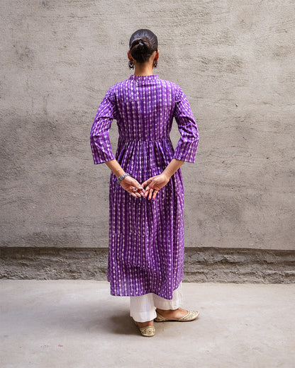 Purple Block Kurta