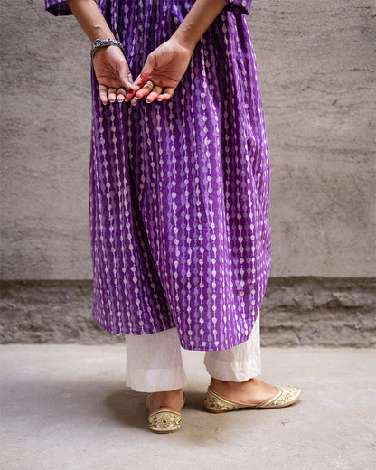 Purple Block Kurta