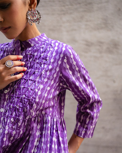 Purple Block Kurta