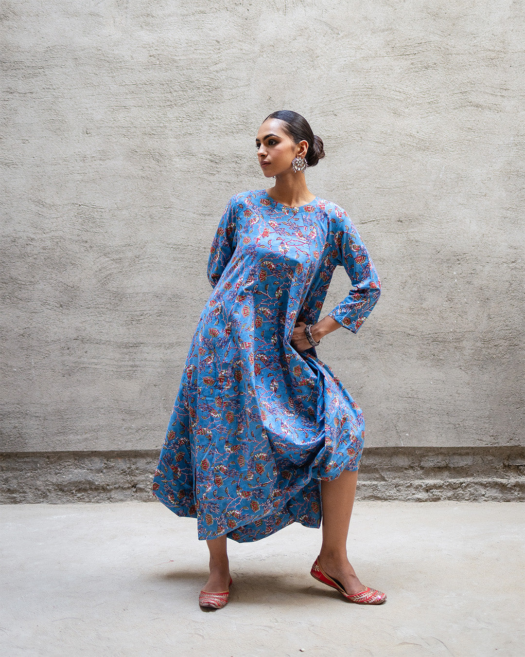 Blue Birdy Jaal A-Line Dress