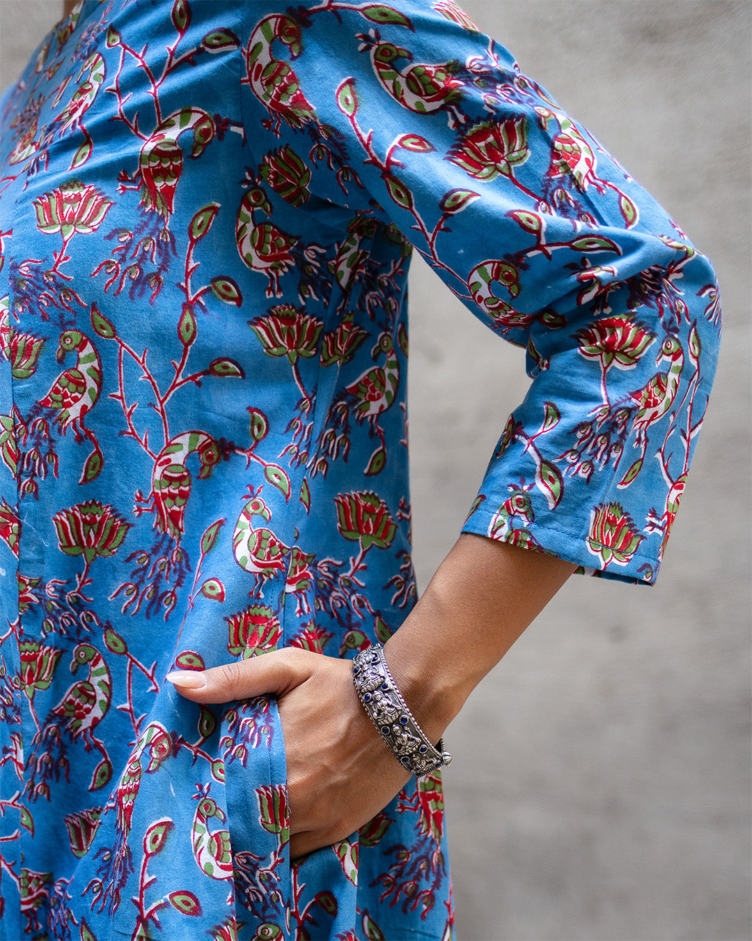 Blue Birdy Jaal A-Line Dress