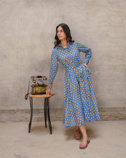 Blue Pottery Garden Dress