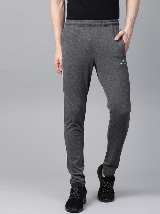 Alcis Men Charcoal Grey Solid Track Pants