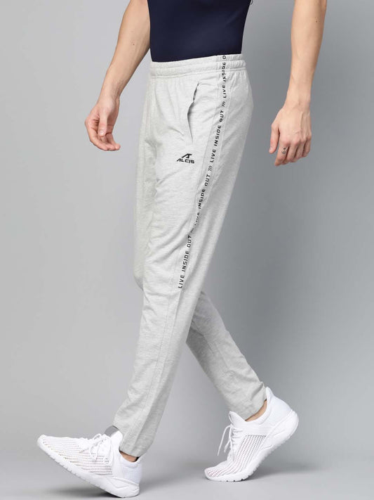 Alcis Men Grey Melange Solid Track Pants