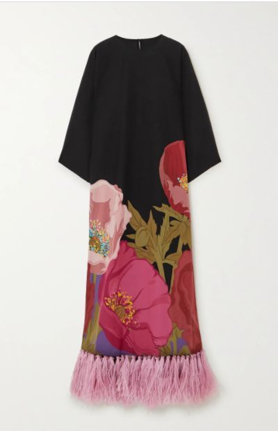 Floral Print Fringe Details Dress De Novoo