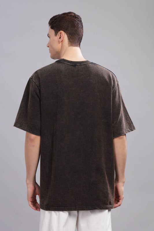 Men's Brown Faded Oversized T-Shirt