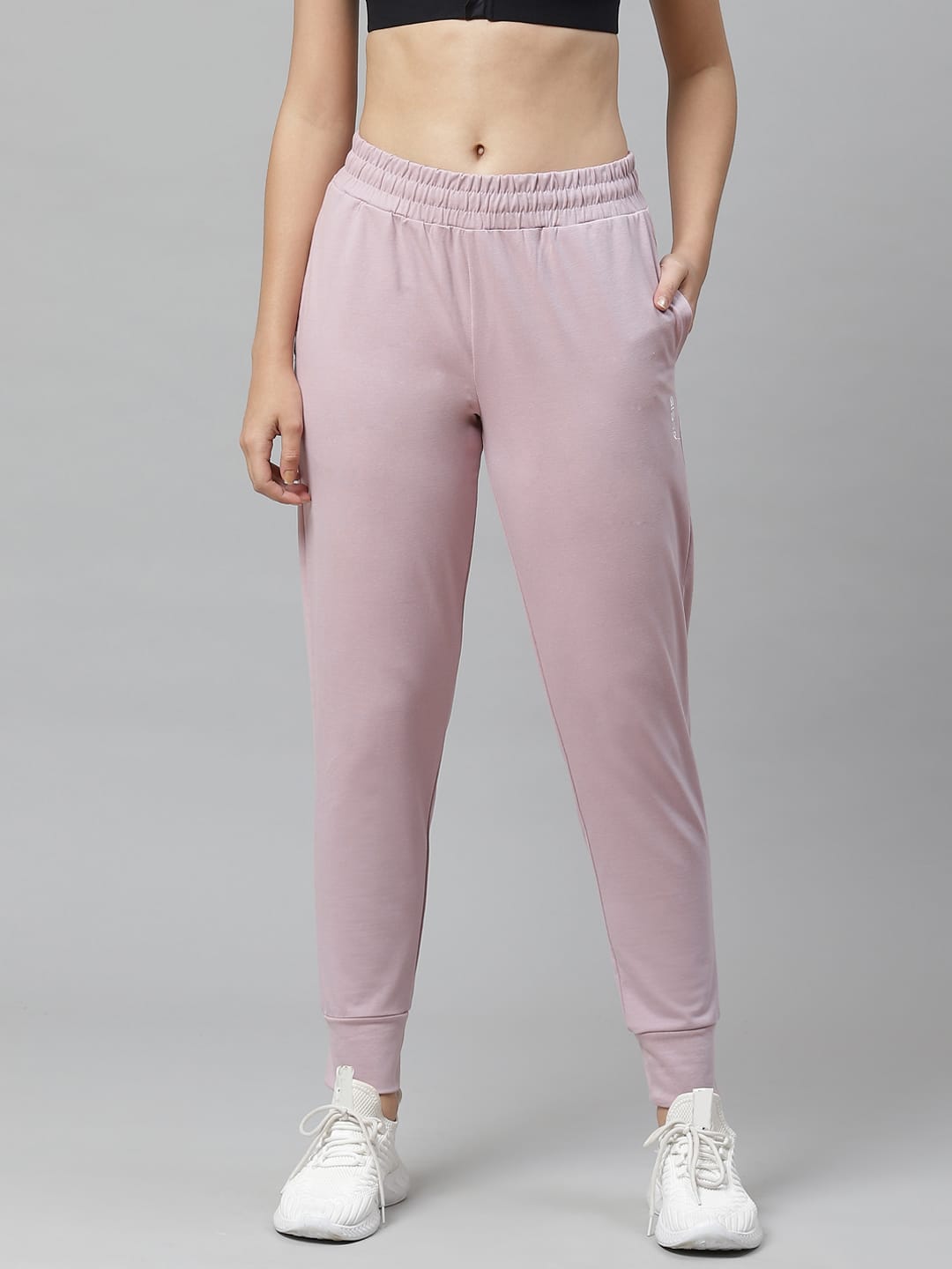 Alcis Nari Pink Slim Fit Solid Joggers