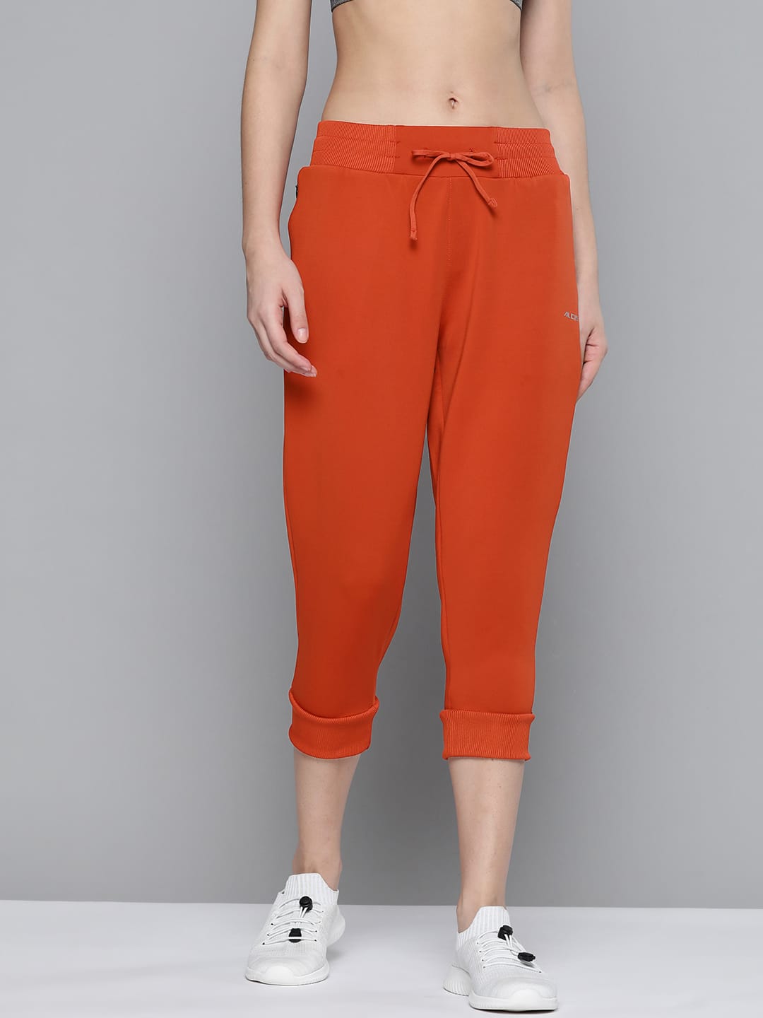 Alcis Women Solid Red Track Pants