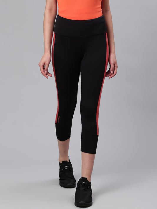 Alcis Women Black Solid Training Tights