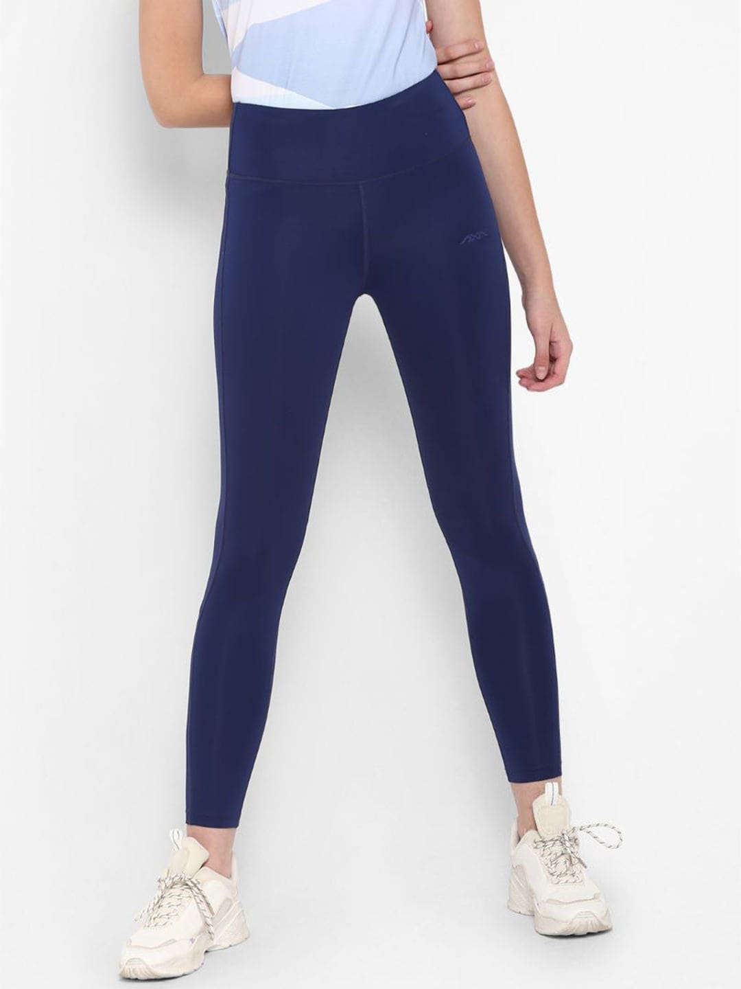 Alcis Women Solid Navy Blue Tights