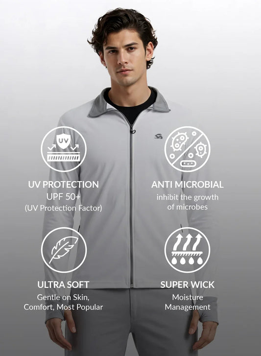Adro Sunscreen Jacket for Men UV Sun Advanced Protection Running Jackets For Men Biker Jackets with Zipper Sports jacket for men