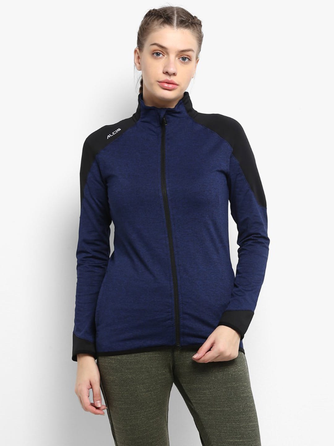 Alcis Navy Blue Solid Track Jacket