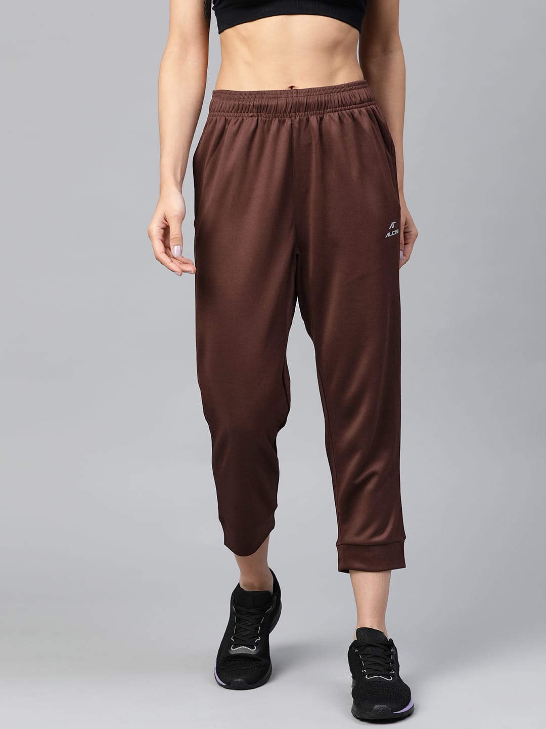 Alcis Men Charcoal Grey Straight Fit Solid Outdoor Joggers
