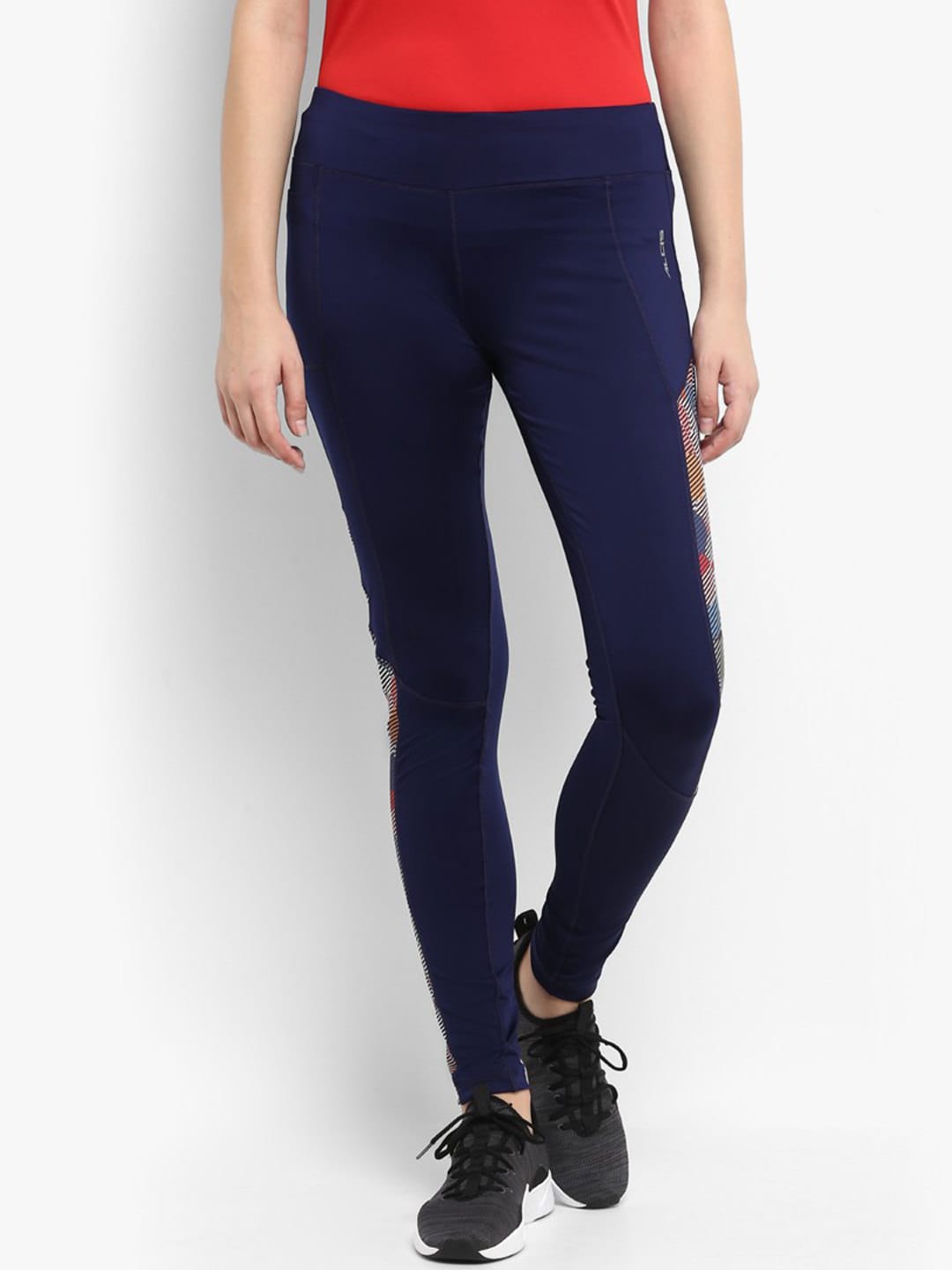 Alcis Women Solid Navy Blue Tights