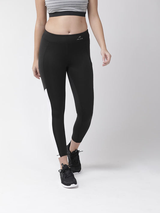 Alcis Women Black Solid Tights