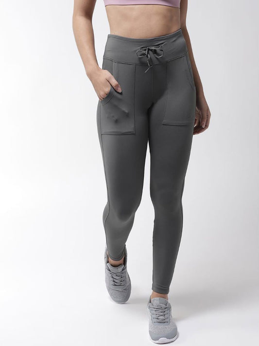 Alcis Women Grey Solid Tights