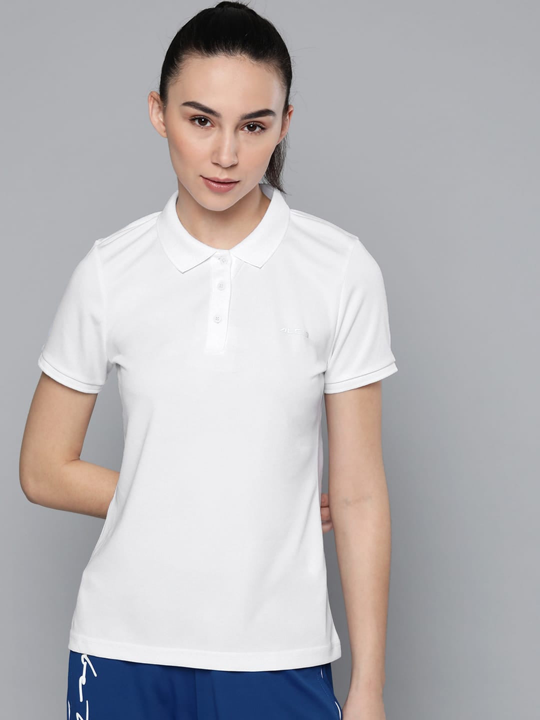 Alcis Women White Solid T shirts