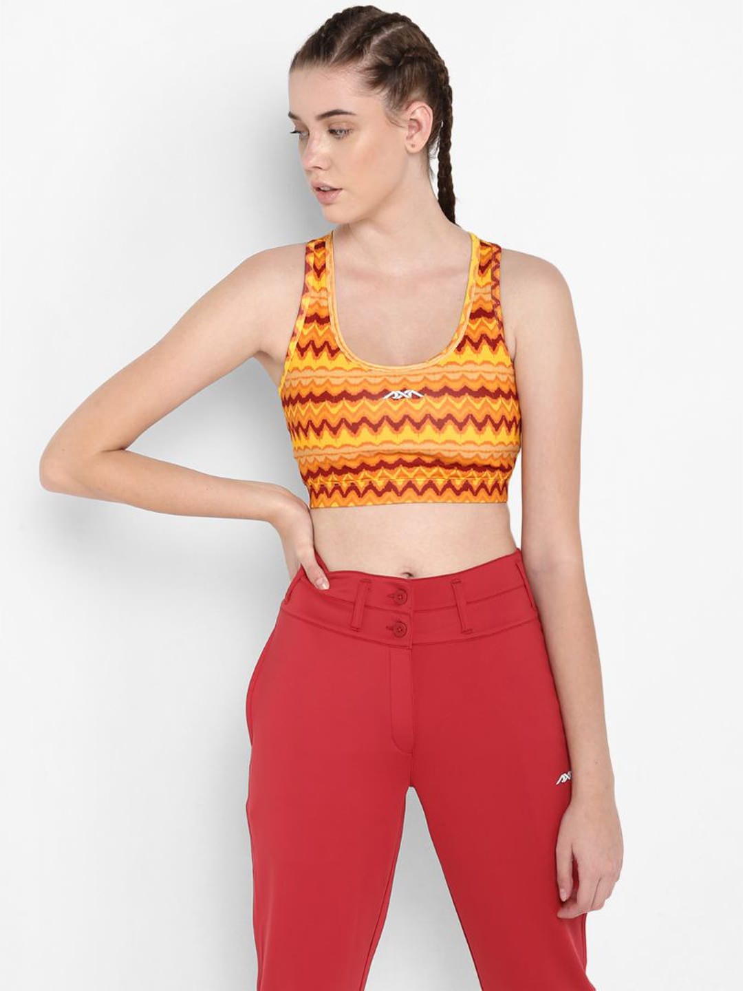 Alcis Women Printed Orange Bra
