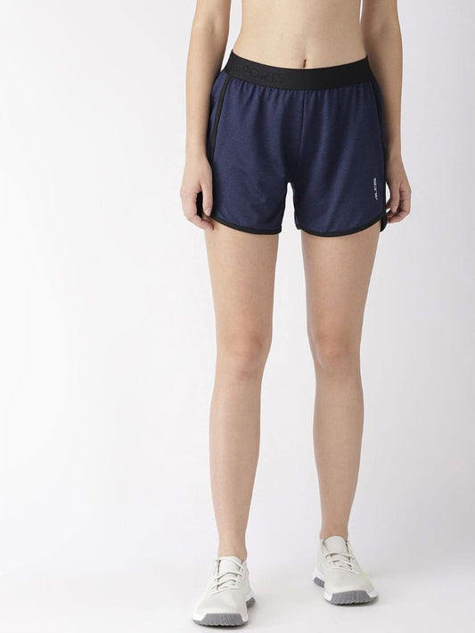 Alcis Women Navy Blue Solid Slim Fit Running Shorts