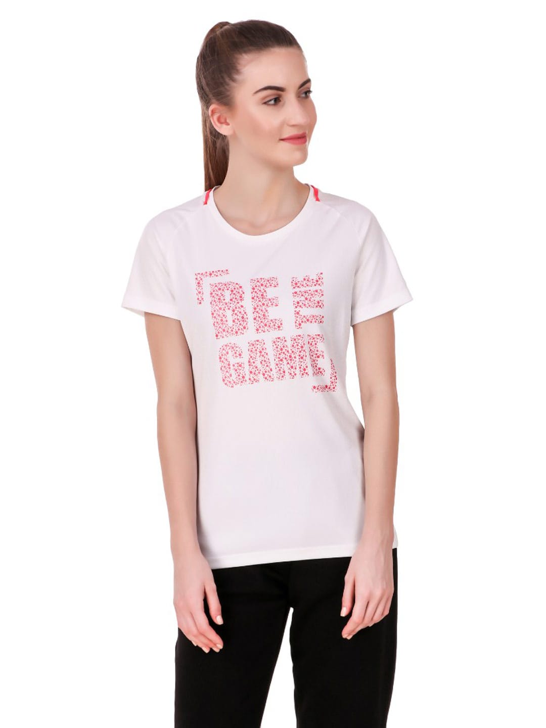 Alcis Women Printed White Tshirts