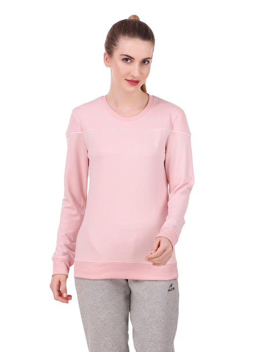 Alcis Women Pink Solid Sweatshirt